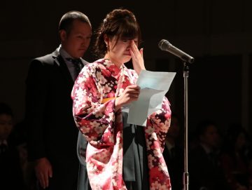 感謝の言葉 歯科技工士学科 代表 船田さん