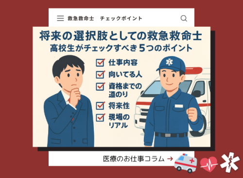 将来の選択肢としての救急救命士!高校生がチェックすべき5つのポイント コラムアイキャッチ