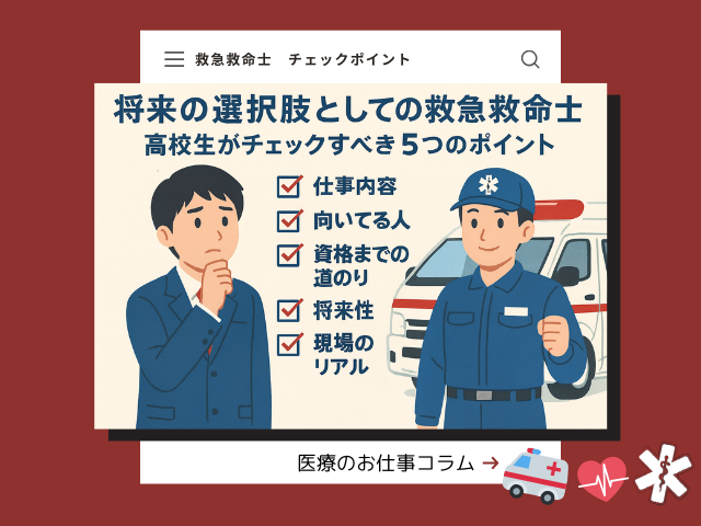 将来の選択肢としての救急救命士！高校生がチェックすべき5つのポイント 