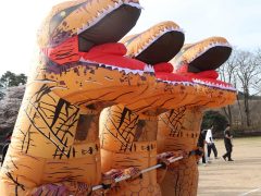 3匹の恐竜が全力疾走します