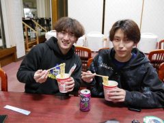夜食にラーメン！